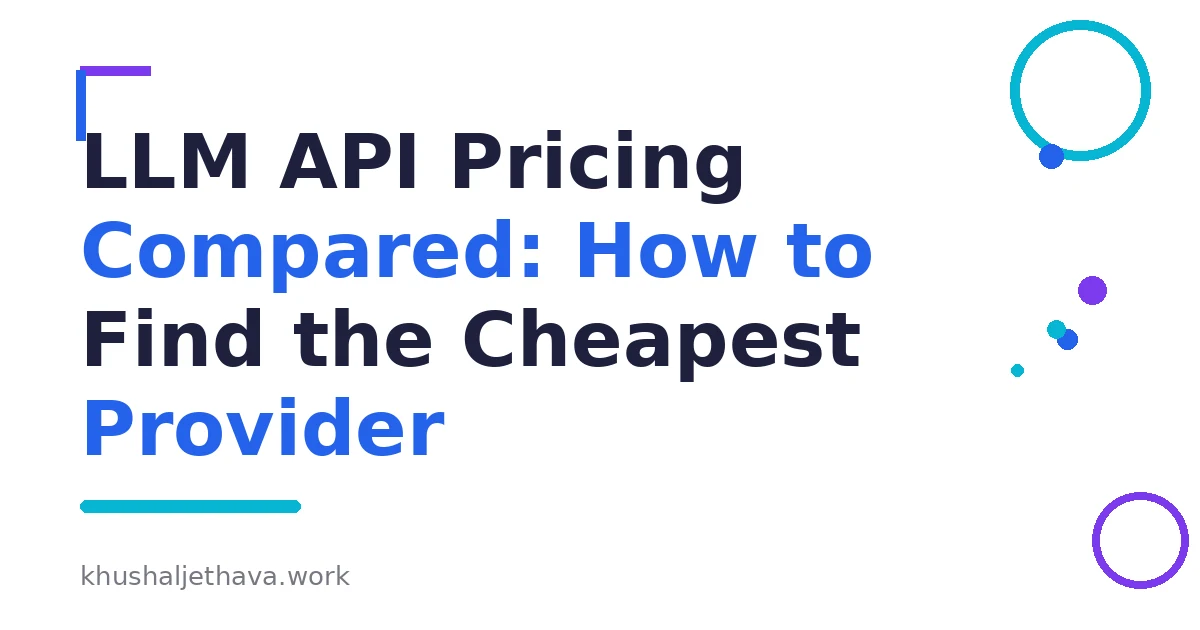 LLM API cost calculator comparing input and output token prices across providers